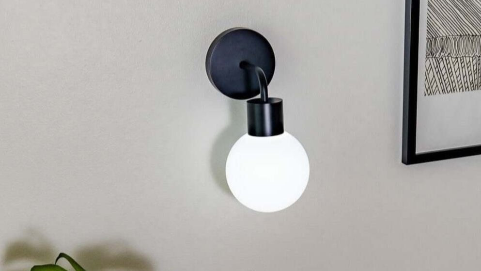 Matte black rechargeable wall light sconce
