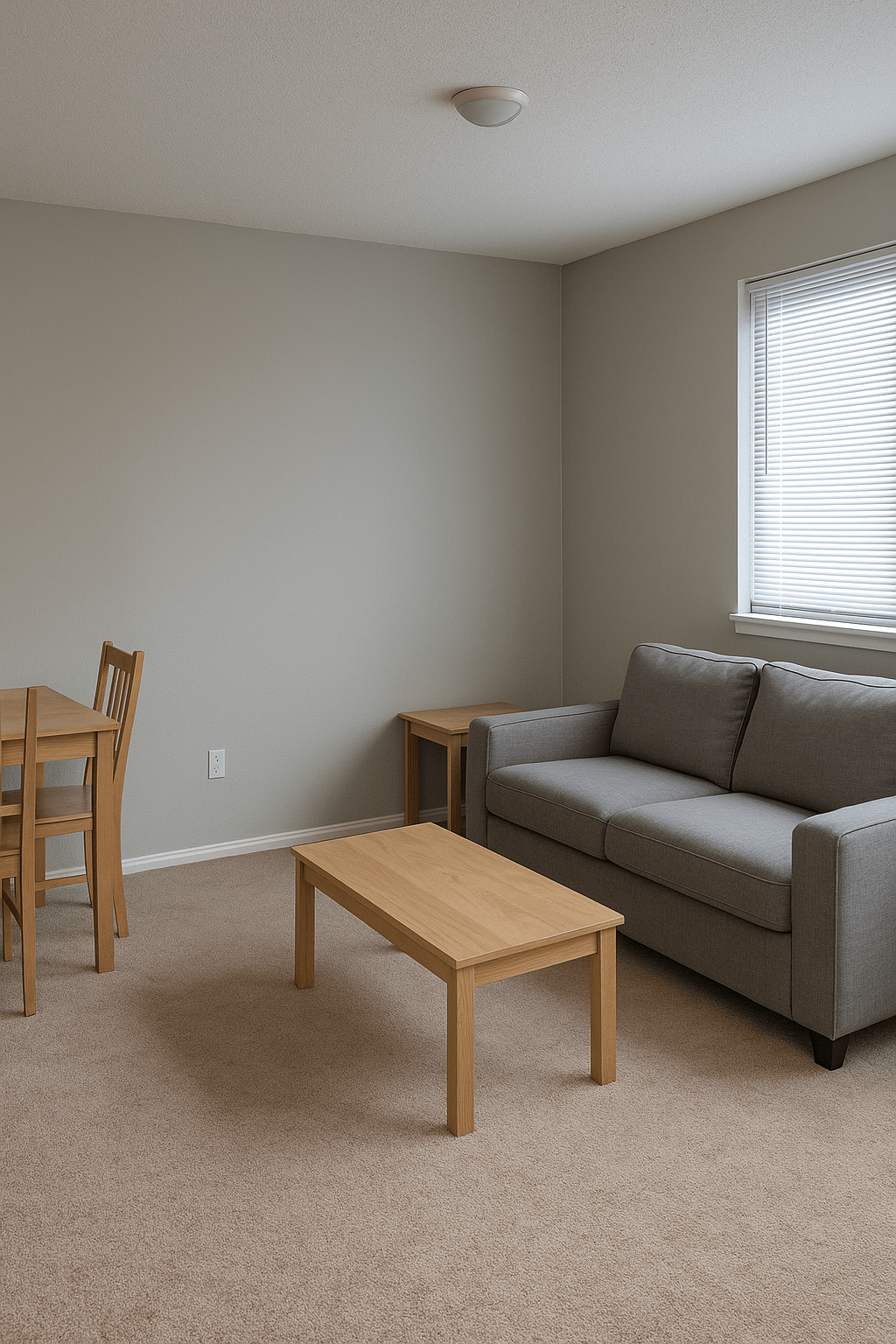 Bare apartment without any accent colors