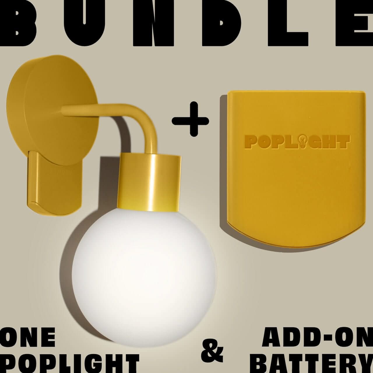Poplight Marigold rechargeable wall sconce in bundle with extra battery
