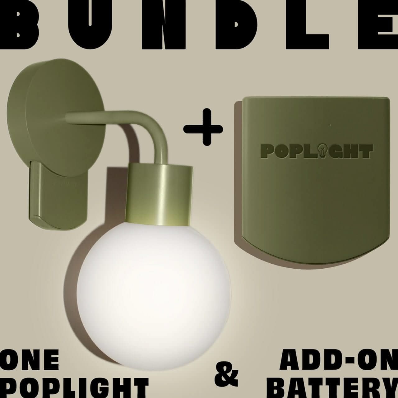 Sage green rechargeable wall sconce plus extra battery bundle