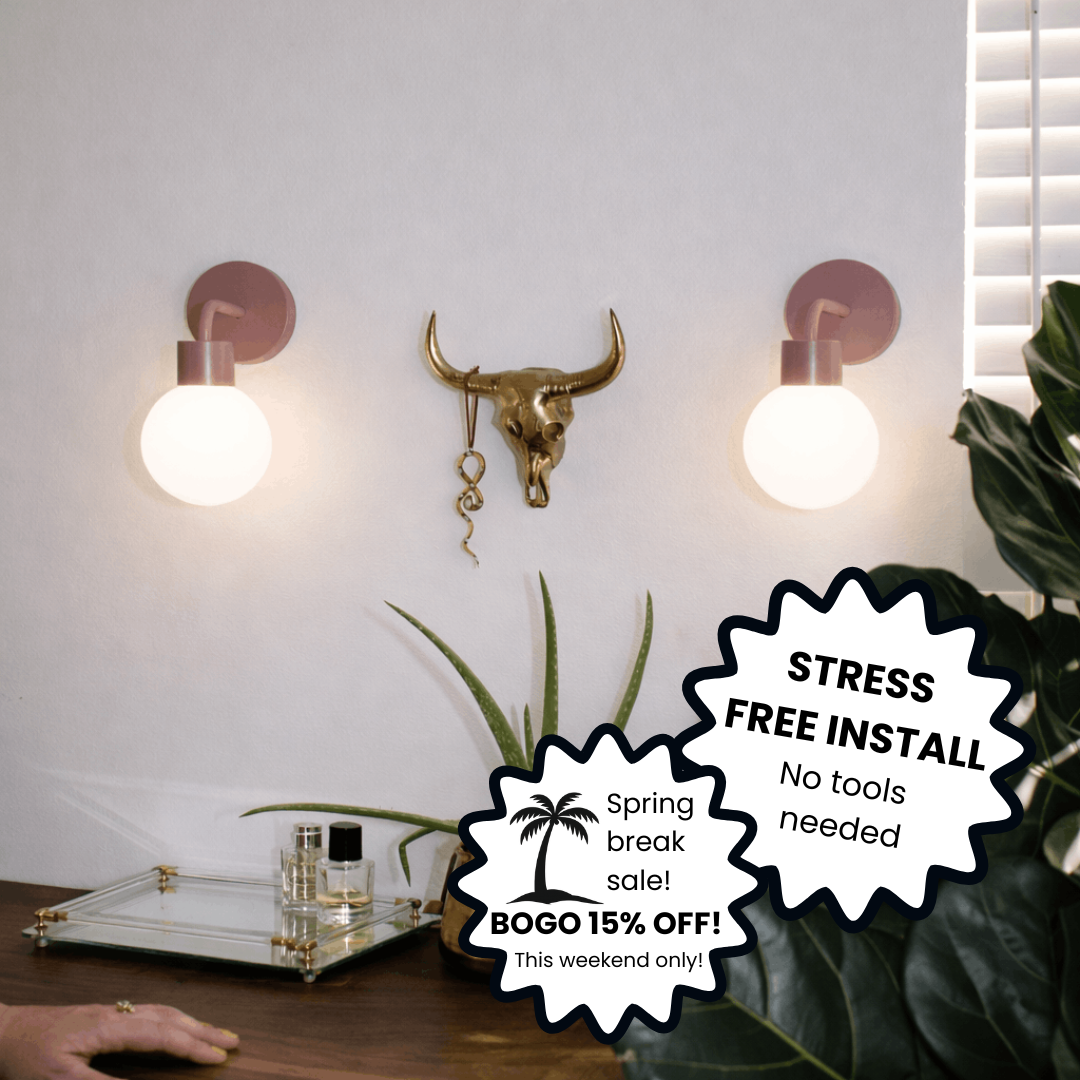 Poplight Dustry Rose wall light sconce Spring break sale at BOGO 15% off