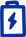 Blue battery icon with a lightning bolt symbol representing energy and power. Poplight