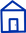 Blue house icon featuring a door, representing home, shelter, or real estate. Poplight