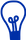 Blue light bulb illustration symbolizing creativity and innovation. Poplight