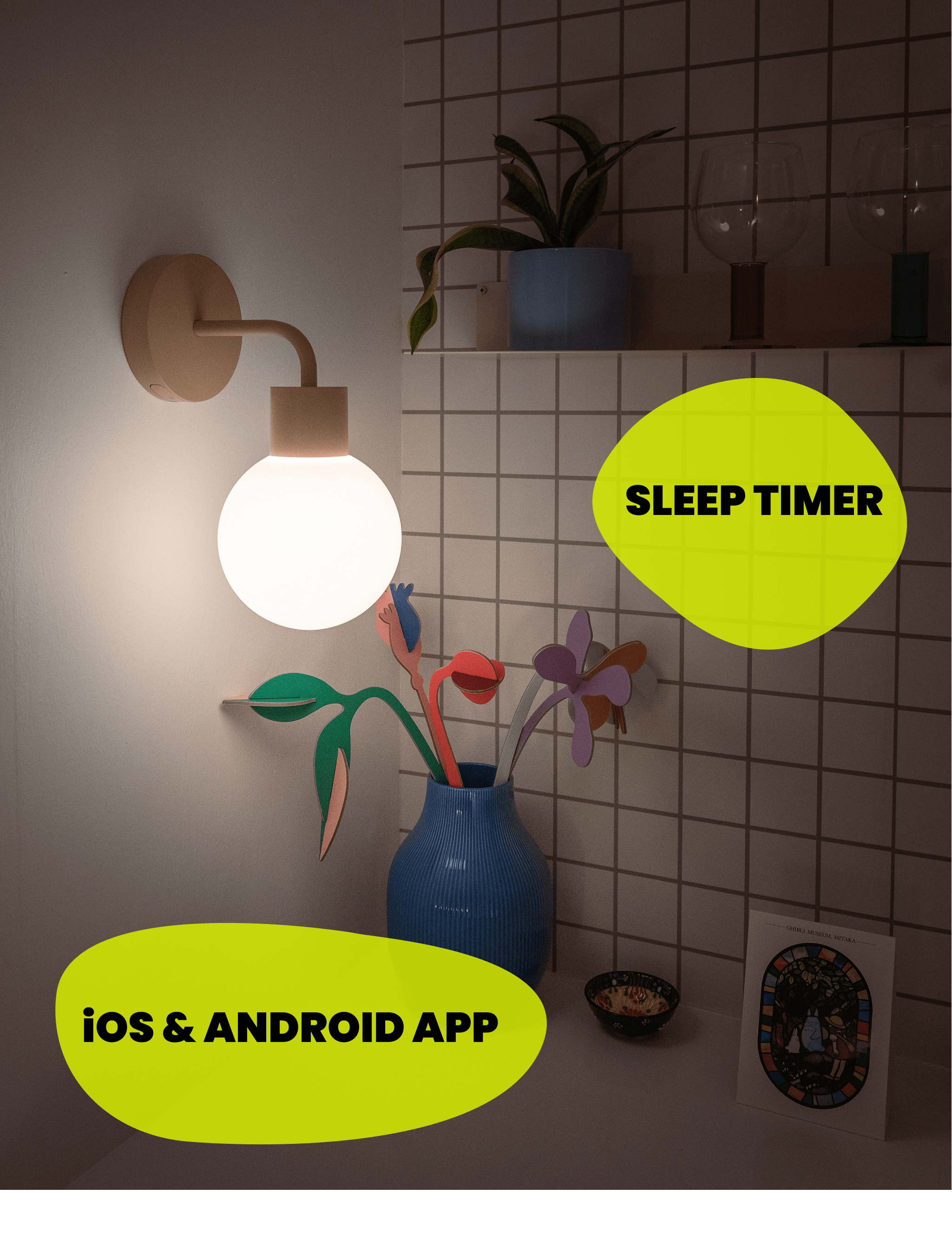 Mushroom Poplight Bundle with text blurb about sleep timer and PL app