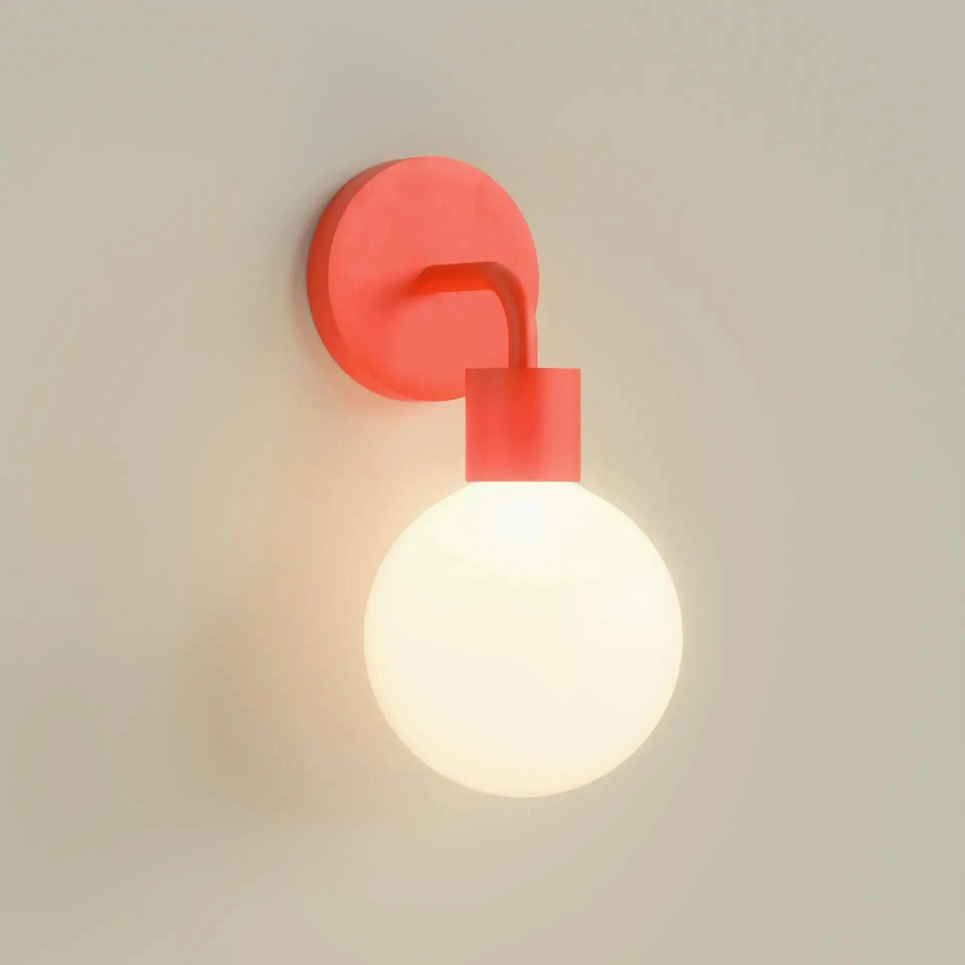 Vermillion red usbc rechargeable renter friendly wall light