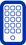 Simple blue smartphone icon with a grid of buttons, symbolizing mobile technology and communication. Poplight