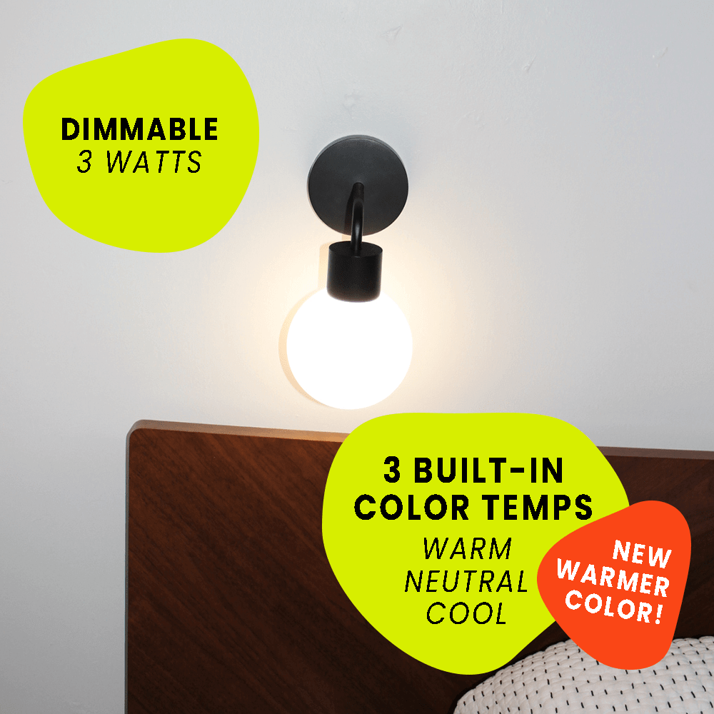 Dimmable multiple color temperatures stick on wall light