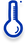 Blue thermometer icon showing temperature measurement, suitable for weather or health-related content. Poplight