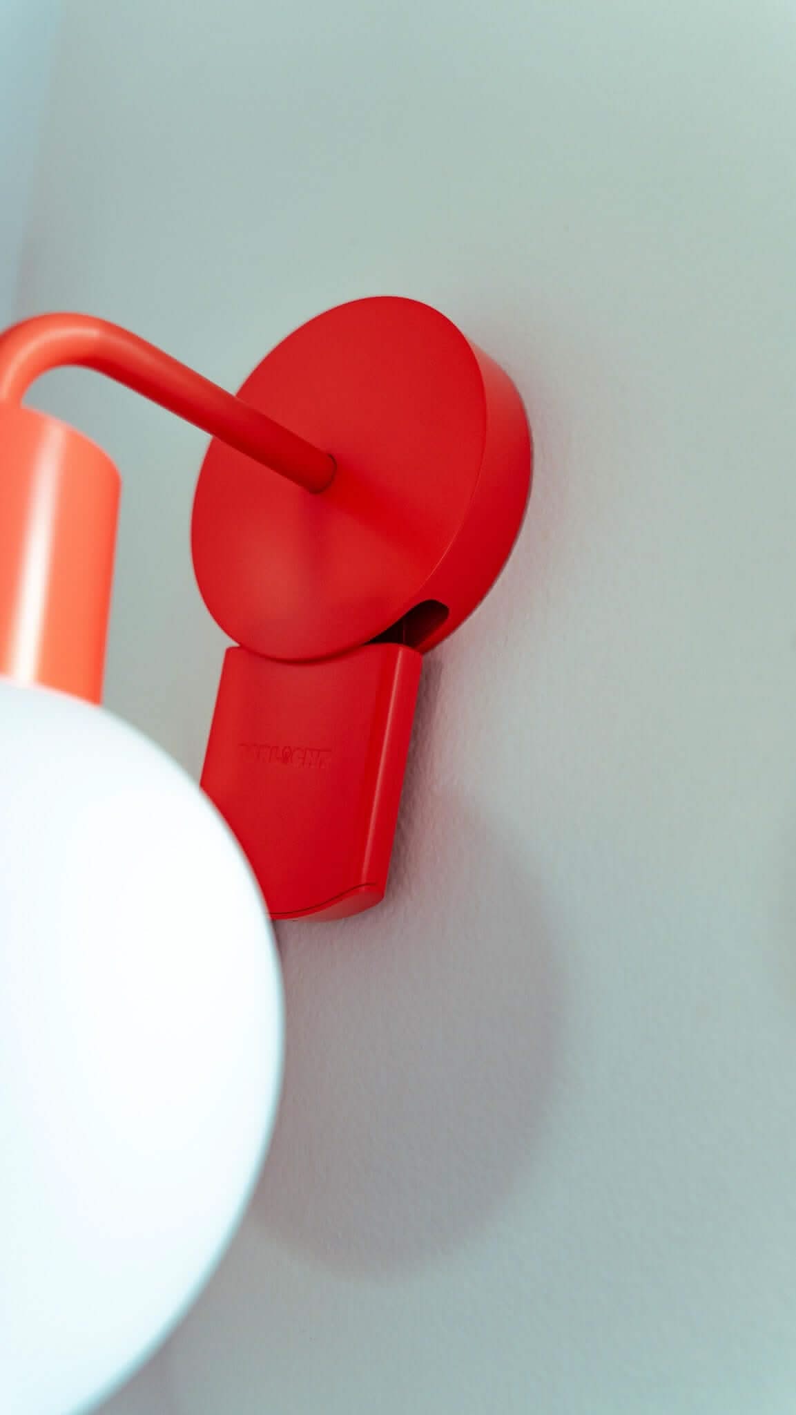 Warm lighting rechargeable wall sconce in vermillion red color wall light