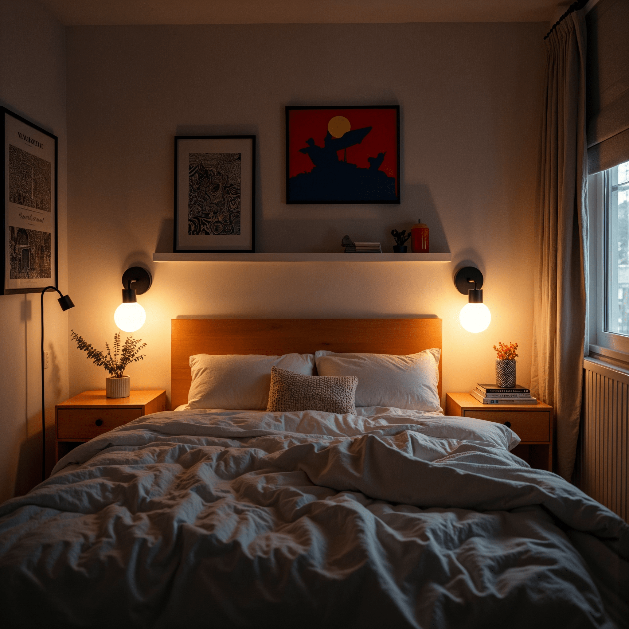 2 Poplight rechargeable wall light sconce in the bedroom