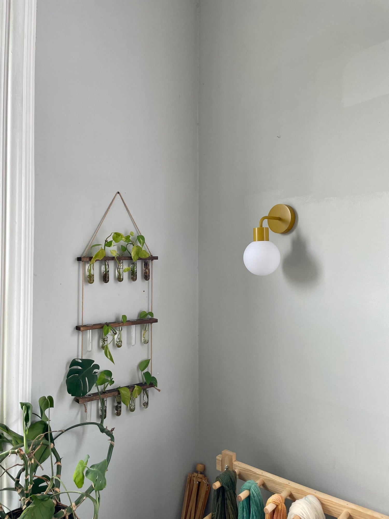 Marigold wall light sconce for overhead lighting fixture