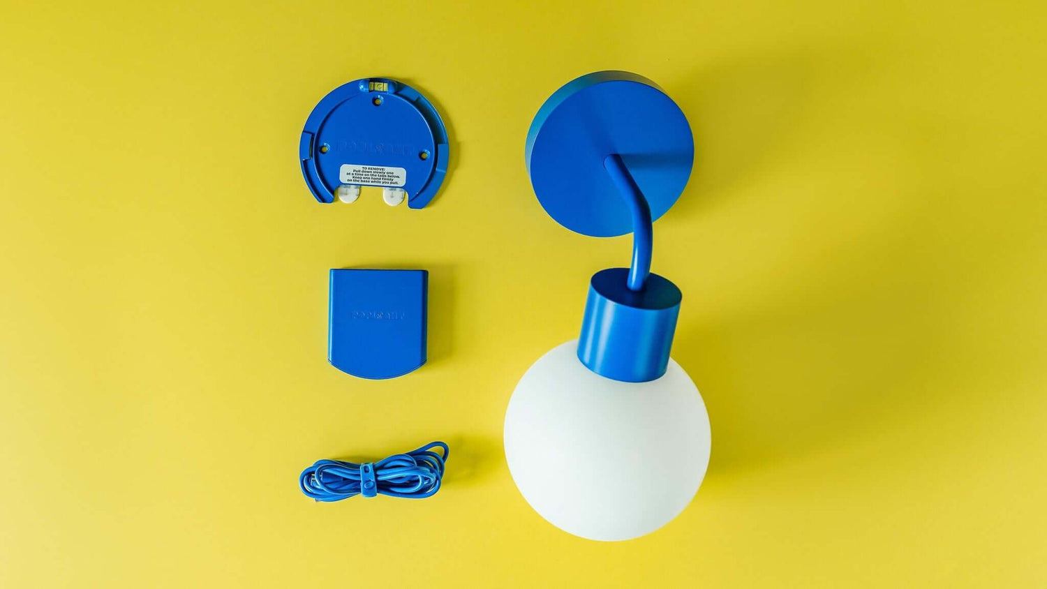 Poplight blue rechargeable wall sconce