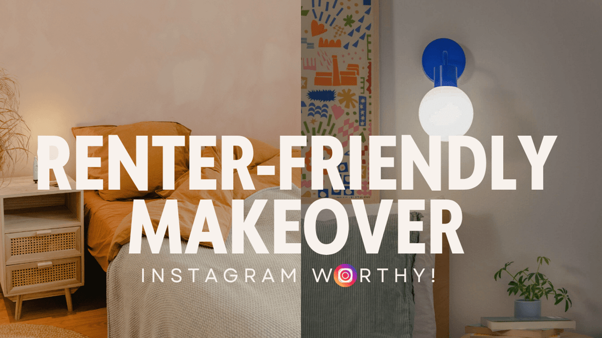 Renter-friendly make over with Poplight wall sconce