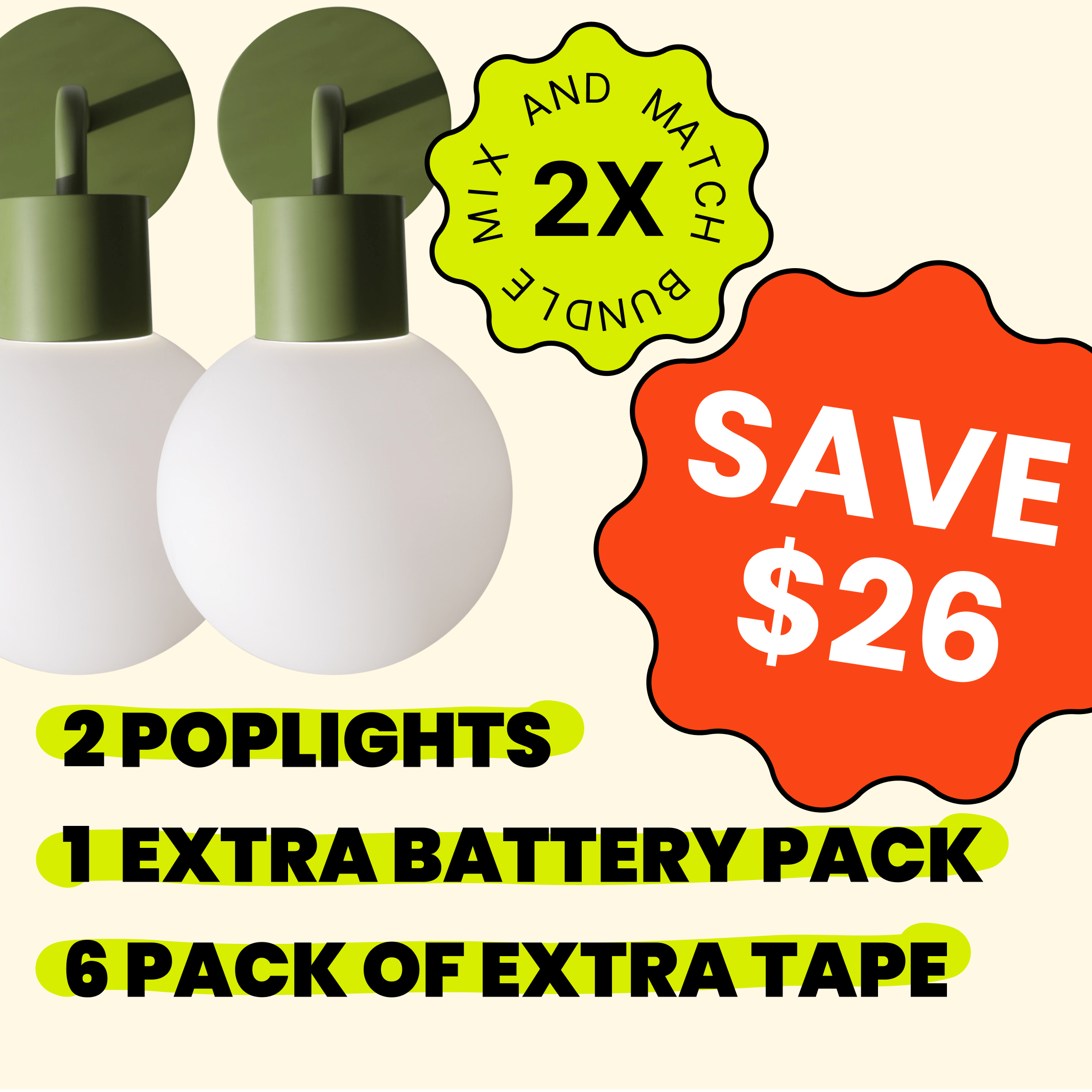 Black Friday 2x Poplight Bundle Deal! New, warmest color temp!