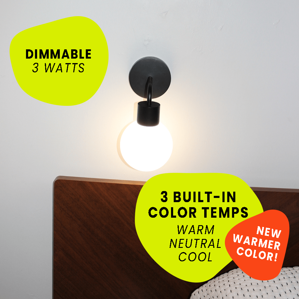 Dimmable multiple color temperatures stick on wall light