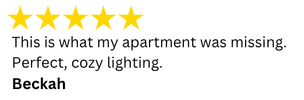 Client Beckah 5 star review on PL wall light sconce
