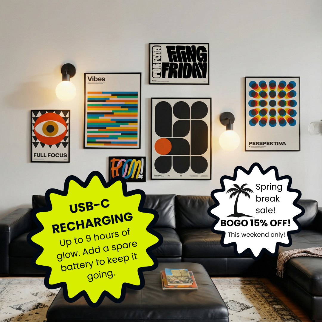 Matte black Poplight wall light sconce Spring break sale at BOGO 15% off