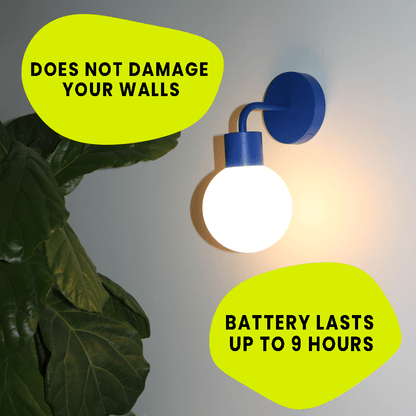 Damage free wall light wall sconce designed for renters with long battery life rechargeable