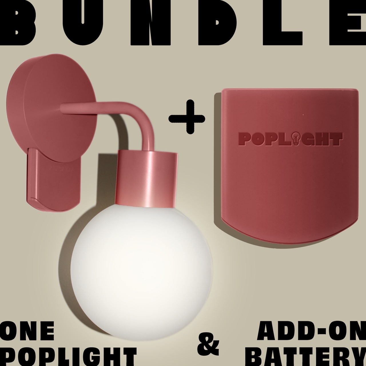 Dusty Rose Poplight and Battery Pack Bundle!