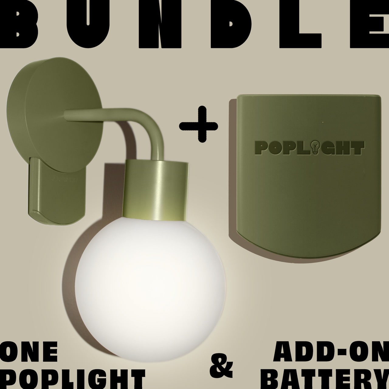 Sage Green Poplight and Battery Pack Bundle!