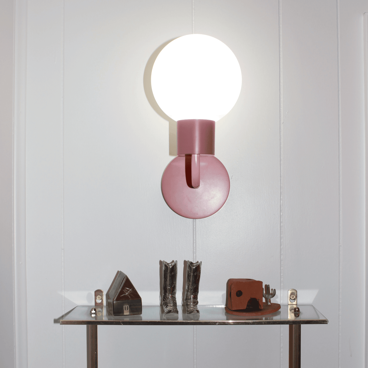 Dusty Rose Poplight installed facing up wireless wall lighting