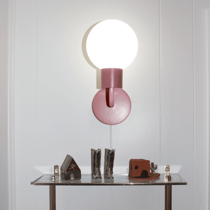 Dusty Rose Poplight installed facing up wireless wall lighting