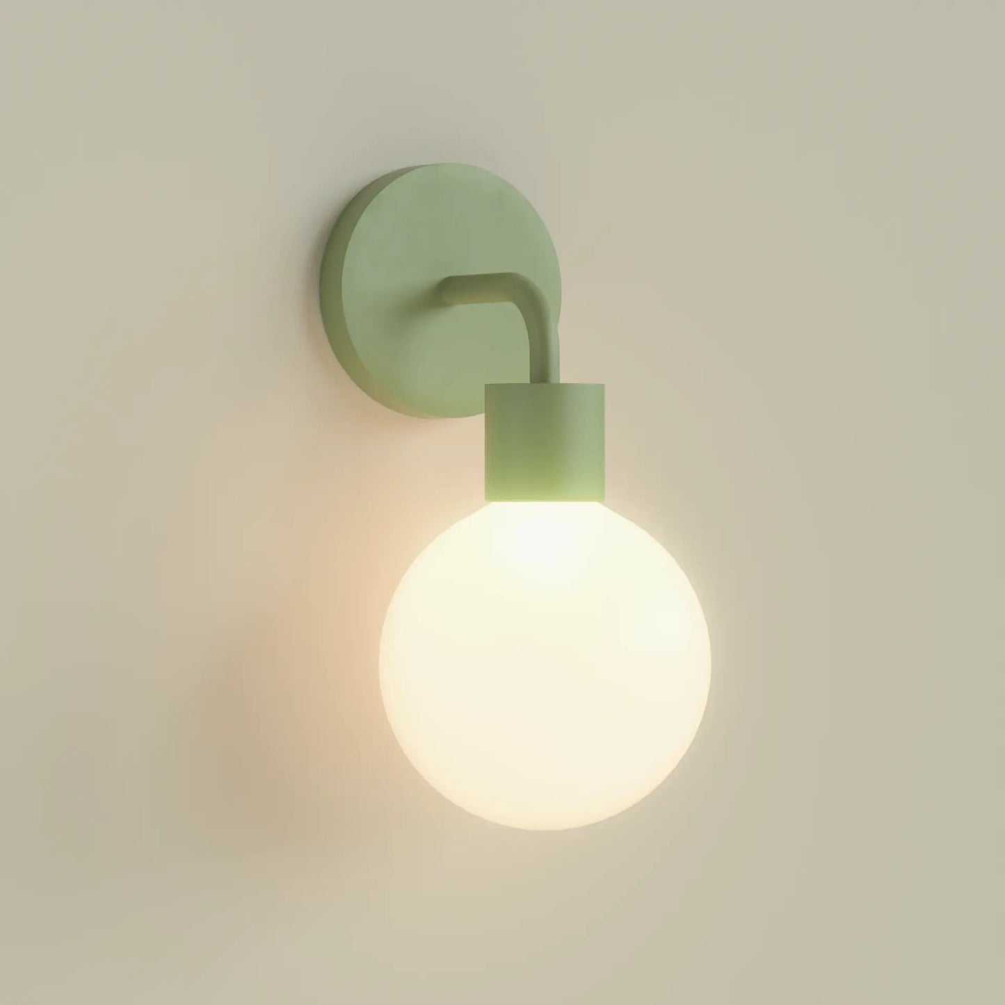 Sage Green Poplight: easy to install wall lighting designed for renters