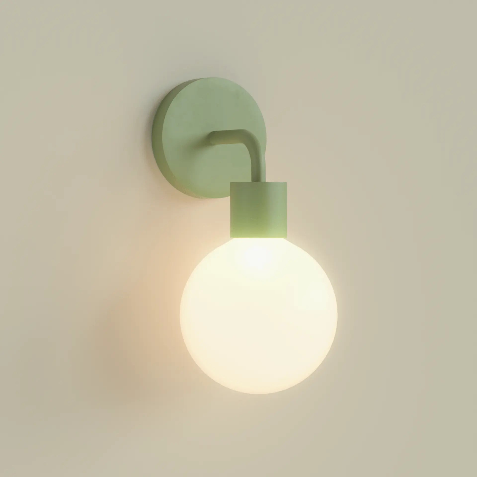 Sage Green renter friendly wall light that installs in seconds