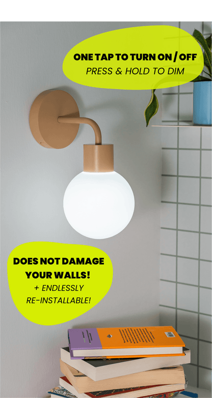 Mushroom Poplight Bundle - with text blurb on tapping to on/off and does not damage your walls