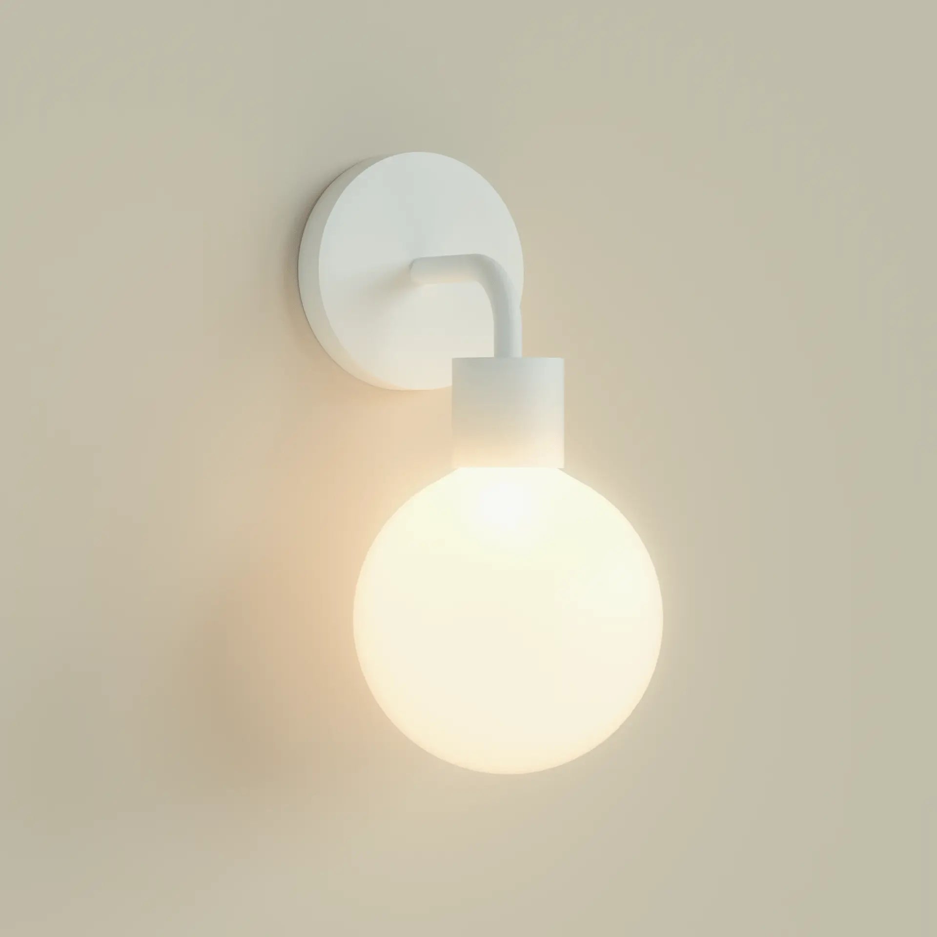 White renter friendly wall light