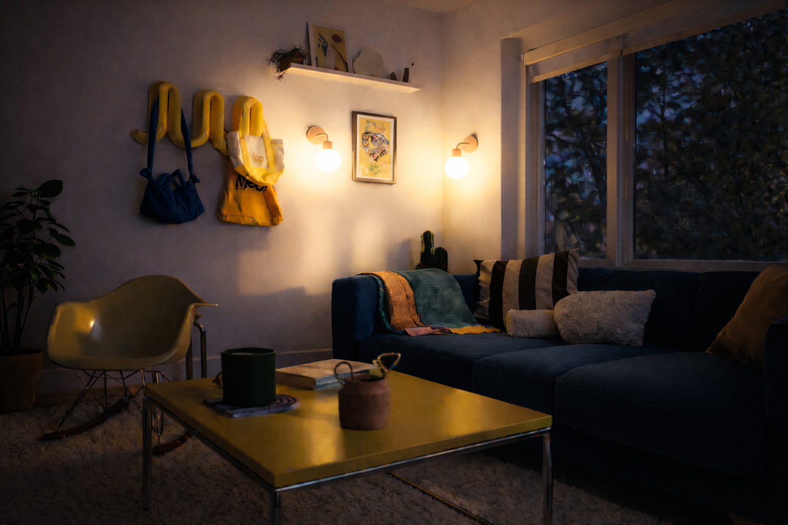 Warm lighting ambient apartment from Poplight wall light sconces