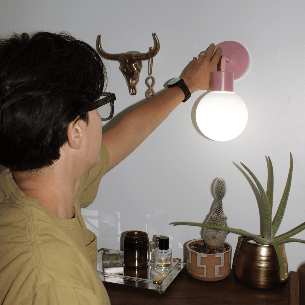 Dusty Rose Poplight wall renter friendly wall lighting